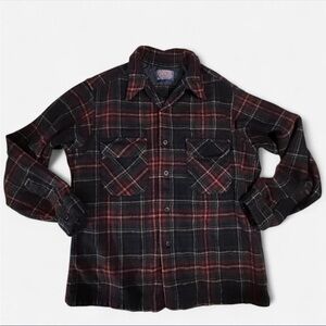 Pendleton Vintage Wool Green Blue and Red Flannel
